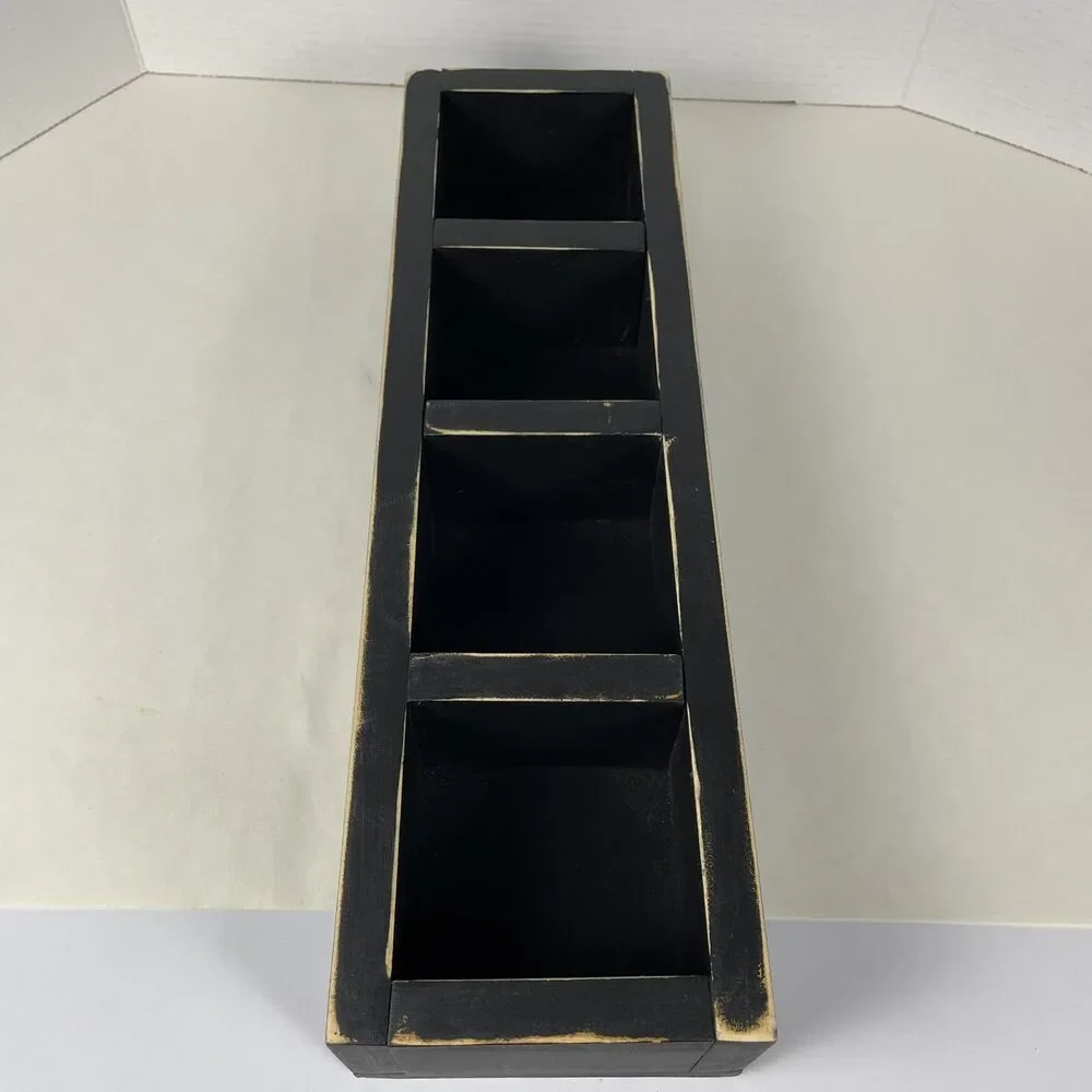 Vintage Wooden Country Heart Shelf Black Farmhouse Cottagecore Grammacore 21.5”
